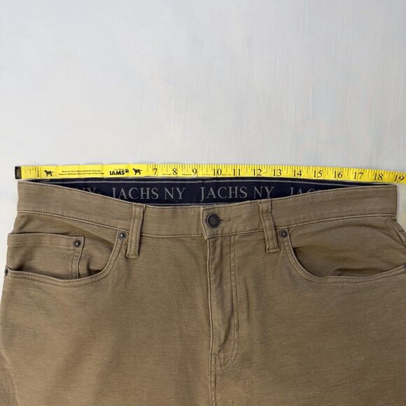 JACHS NEW YORK 5-Pocket Pants 36 x 34 Khaki Brown Stretch Straight Leg Chino - Picture 6 of 9
